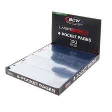 100 BCW sheets / pages to display Currency with 4 Pockets to fit Binder Albums