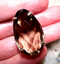 STERLING SILVER RING 925 HAND CRAFTED SMOKEY QUARTZ HUGE STATEMENT SIZE 10 RARE