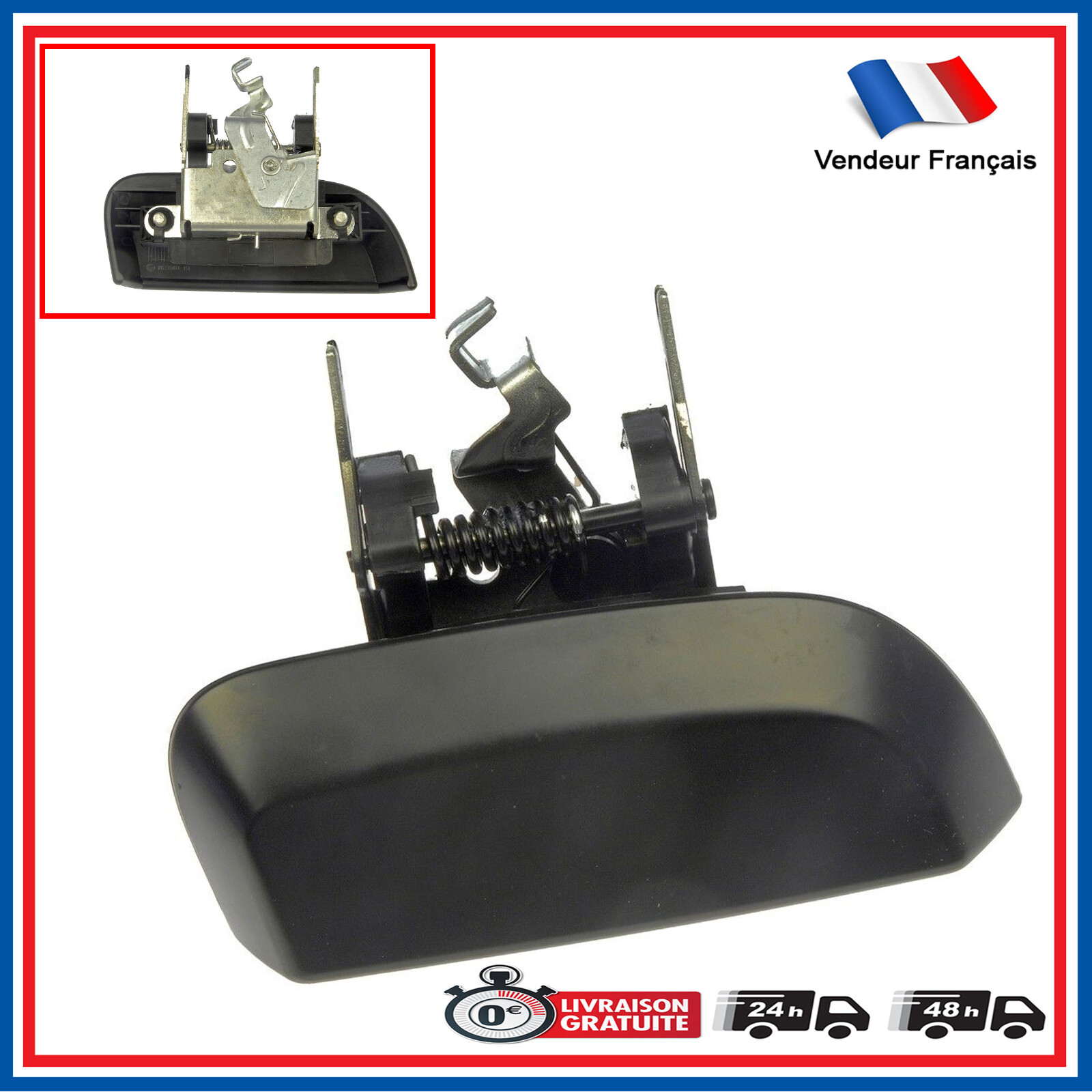Poignée de porte arrière gauche noire Pathfinder R51 pour bloc mécanique 4WD 2.5 3.0 dCi