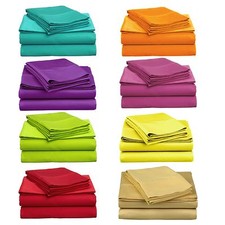 Microfiber Sheet Sets: Twin or Full Size, Bright Vivid Colors