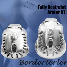 Stainless Steel Armor Male Metal Fully Restraint Chastity Device Cage Rings