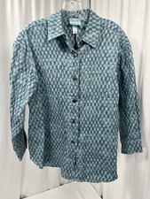 Future Collective Gabriella Karefa Johnson Blue Teal Pattern Xs Denim Jacket