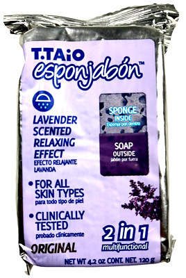 T.Taio ESPONJABON Lavender - Relaxing Effect, Bar Soap Sponge