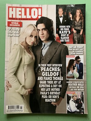 HELLO! 23-Jan-2012 PEACHES GELDOF Madonna Jenny Agutter Bryan Ferry Roger Moore