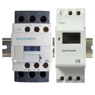 3 pole Timer 7 Day 24H Time Clock DIN 40Amp 110V 120V, 50A, 40A, 30A 3Phase SW