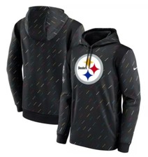 Nike Hombres NFL Pittsburgh Steelers Crucial Catch Cáncer Sudadera con Capucha Pullover Carbón