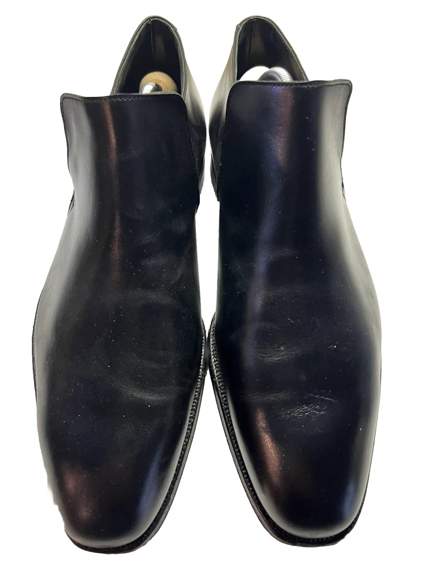 CROCKETT JONES SHOES Black LEATHER Trimmed Ankle 8E MENS KEMPTON