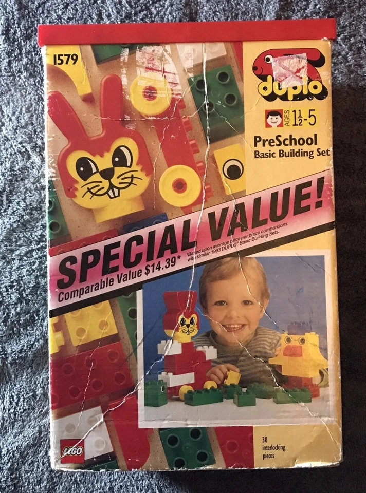 VTG Lego Duplos Bunny Head Preschool Basic Building Set 1579 25 Box included - Image 3 of 4