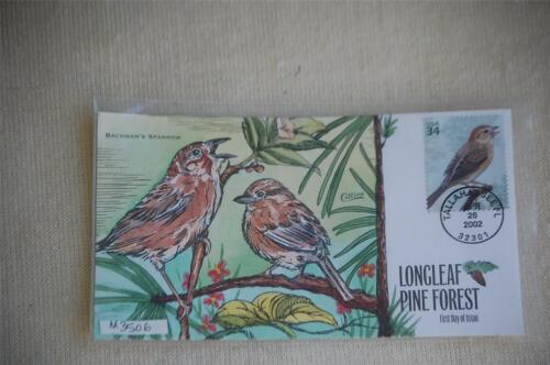 Longleaf Pine Forest Bachman's Sparrow FDC Handpainted Collins#M3501 Sc#3611a - Picture 1 of 1
