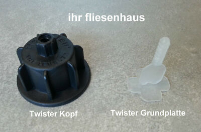 Nivelliersystem Twister Level Start Set mit 100 Stk Kopf & 1000 Stk Grundplatten
