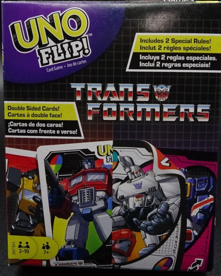 Mattel UNO Flip! Edición "TRANSFORMERS" / Juego de Cartas Doble Cara - Nuevo Foto 3 de 4