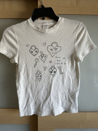 RE/DONE 90s “Baby Hearts” Tee Vintage White Size Medium