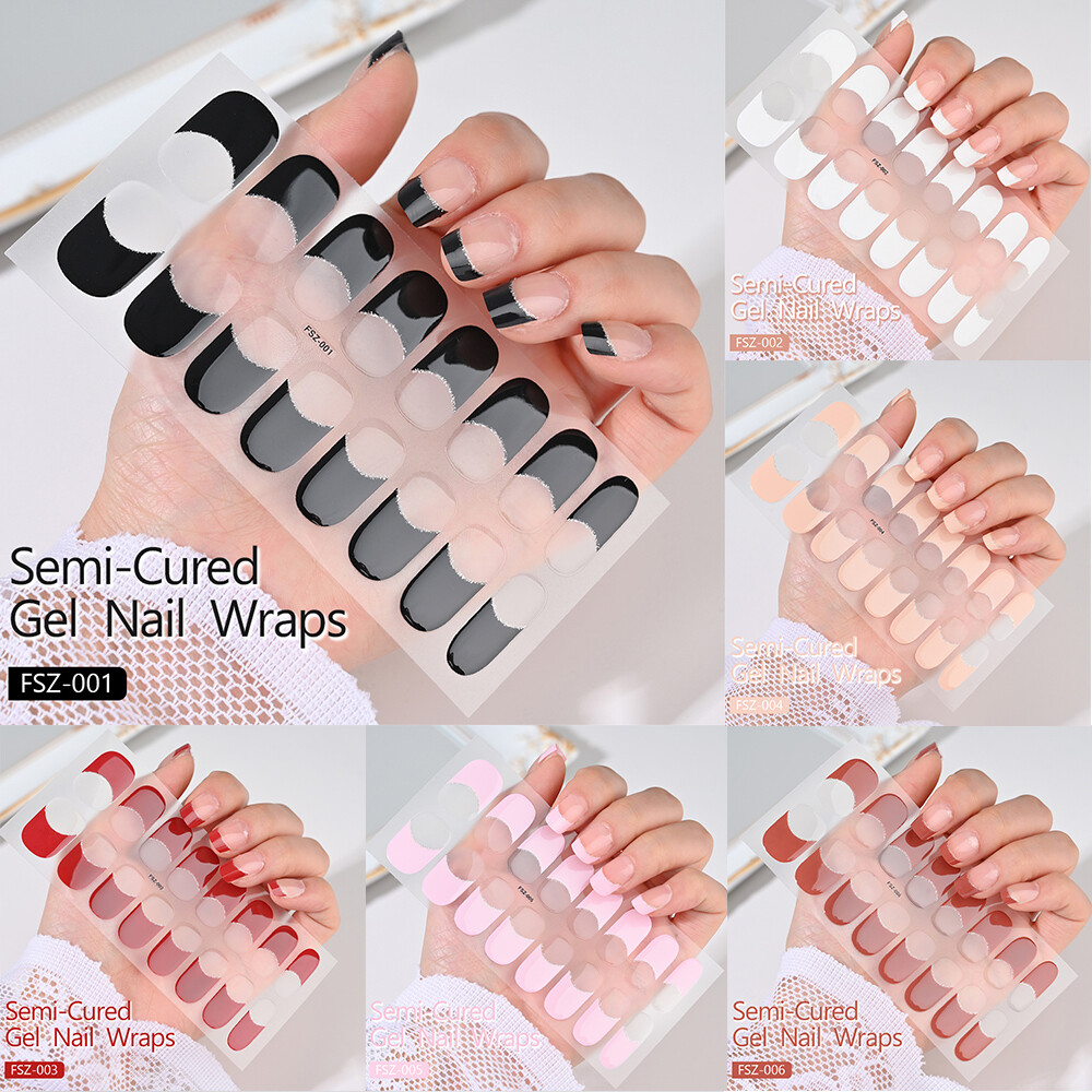 UV Lamp Semi-Cured Gel Nail Sticker Waterproof Nail Decal Full