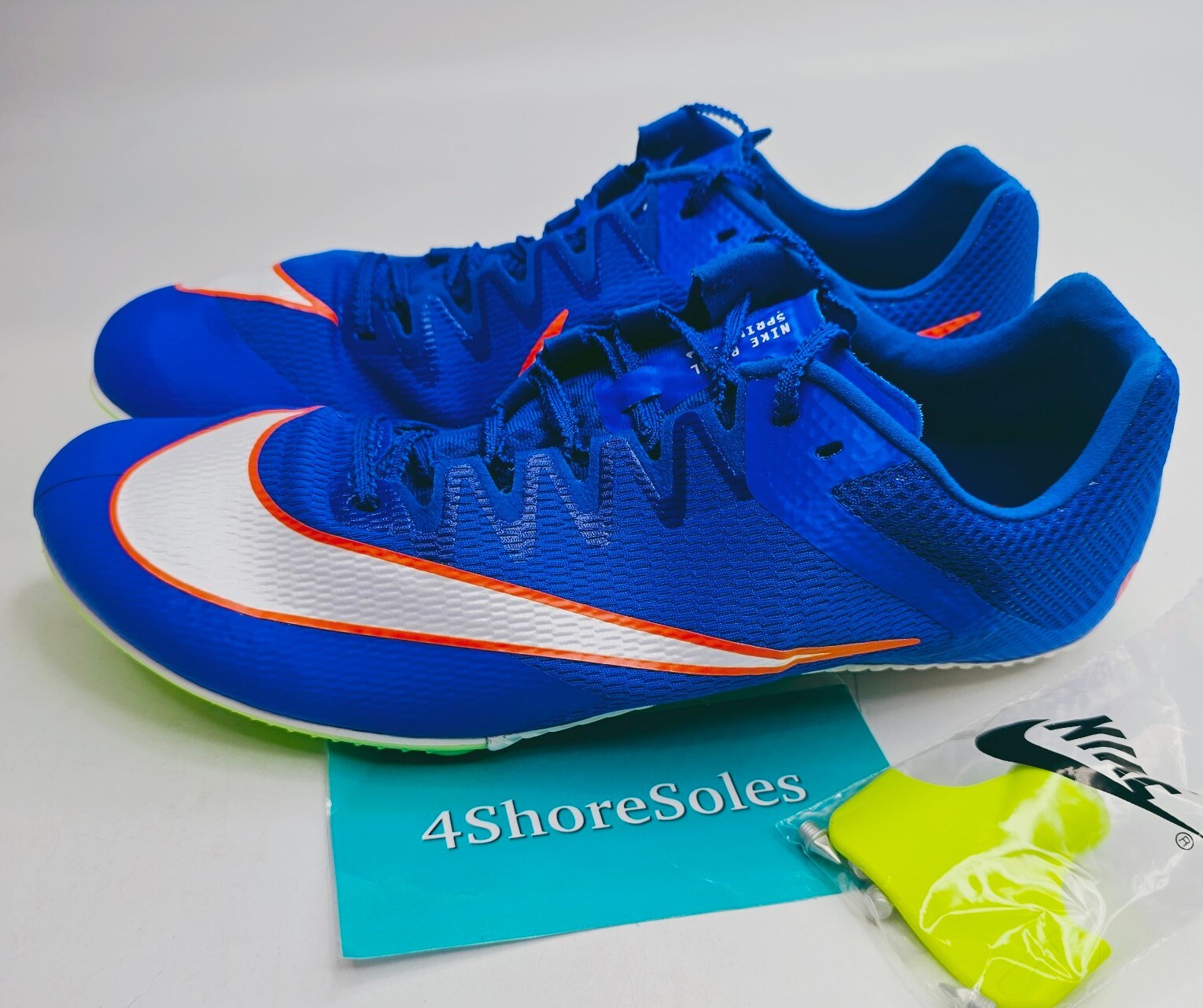 Nike Men's SIZE 13 Zoom Rival Sprint Track Spikes Racer Blue Lime DC8753-401
