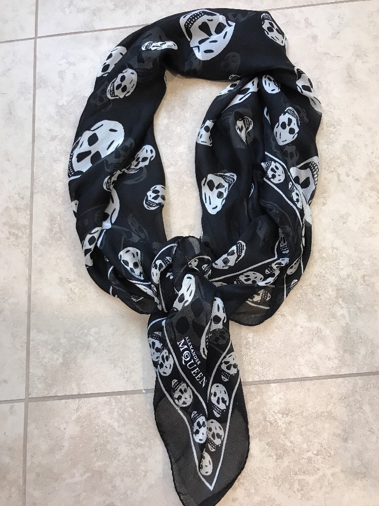 Alexander McQueen Skull' Chiffon Scarf, Black, One Size | eBay
