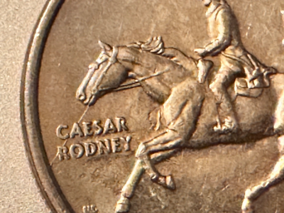 RARE** Extended Spit Line Horse - 1999 P DELAWARE STATE QUARTER