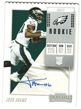 Josh Adams 2018  Panini Contenders Rookie Ticket Stub Autograph #300 SN33