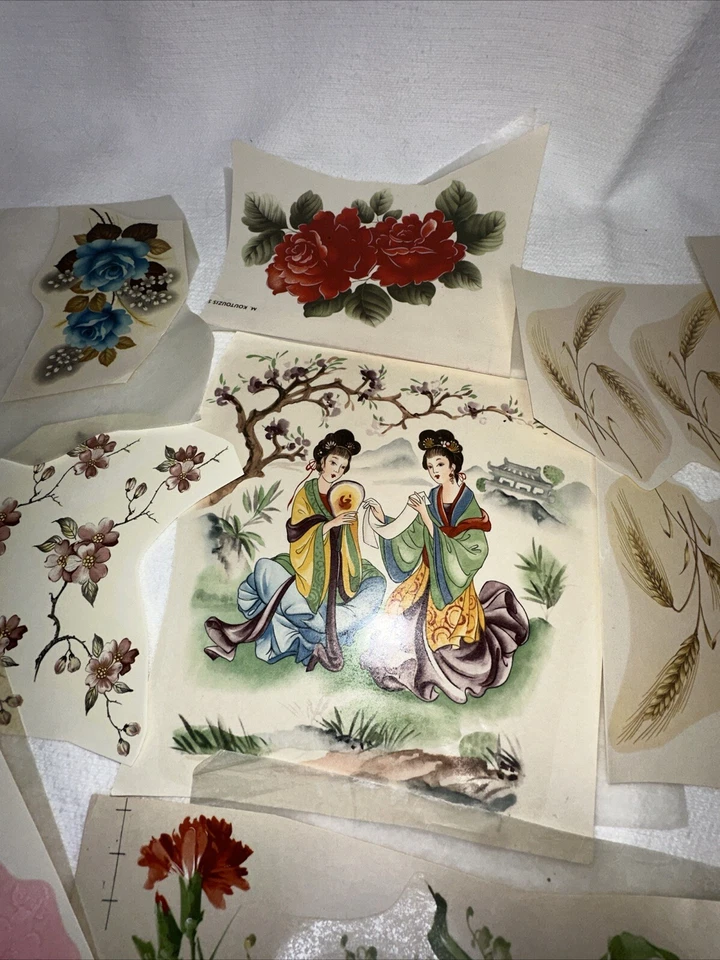 Lote de transferencia de calcomanías de cerámica vintage NOS #06 Foto 4 de 4