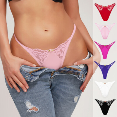 6 Pack Lot Sexy Womens Thongs G string Panties Bikinis Underwear Lace Lingeries
