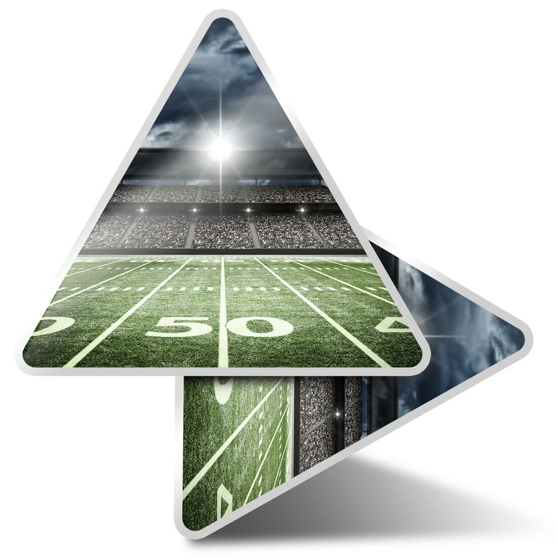 2 x Triangle Stickers 10cm - American Football Pitch Sports Men's #44084