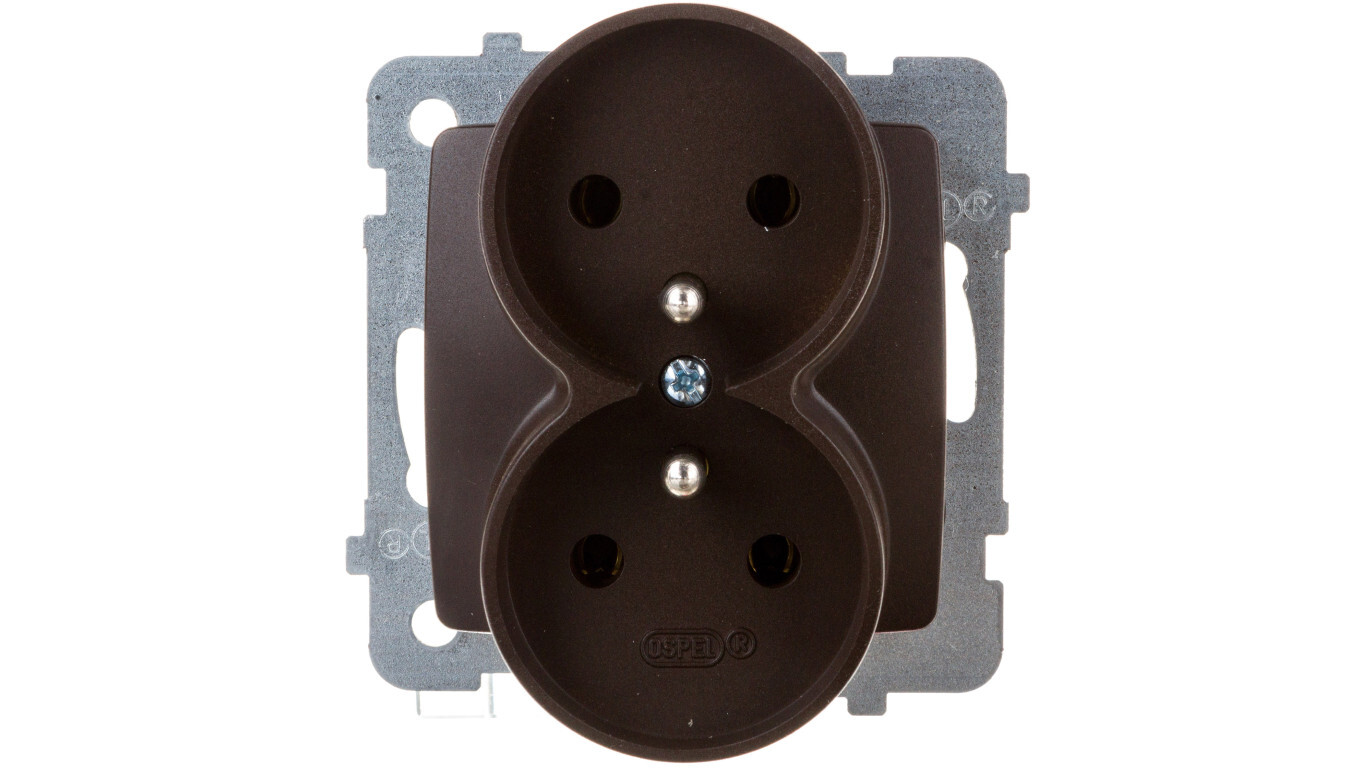 KARO Double socket w/u chocolate metallic GP-2SRZ/m/40 /T2UK