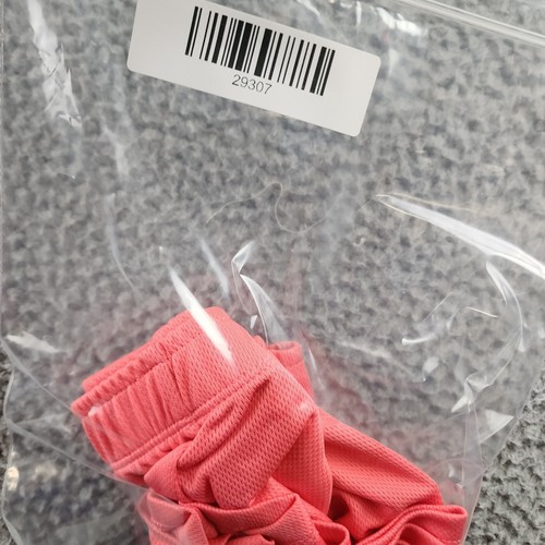 NIKE Swoosh Logo Print Mesh Shorts Girls 6X Coral Pink Elastic Waist Pull On - Picture 13 of 13