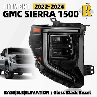 Fits For 2022-2026 GMC Sierra 1500 Elevation| Pro| SLE LED Headlight Right Side