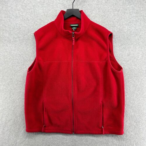 L.L. Bean Fleece Vest Mens Size XL Red Sleeveless… - image 1