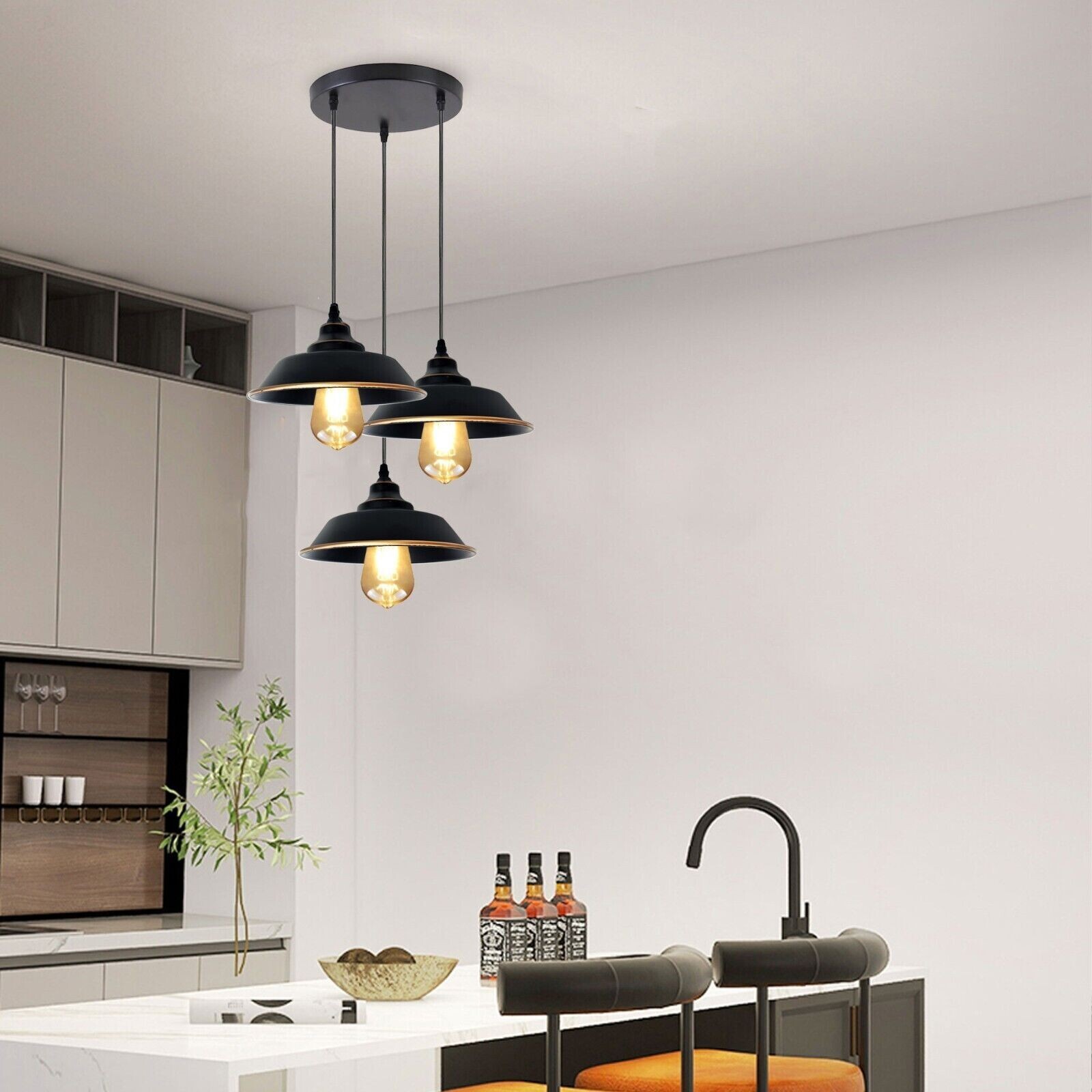 Hängelampe Industrie Retro Vintage-Leuchte Pendelleuchte Deckenlampe Metall DE