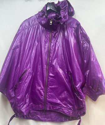Adidas by Stella McCartney PURPLE Women's Zip Up Batwing Jacket Sz