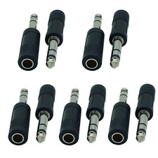 10x 6.35mm 1/4" Male Plug Stereo TRS to Female Headphone Audio Adapter Converter