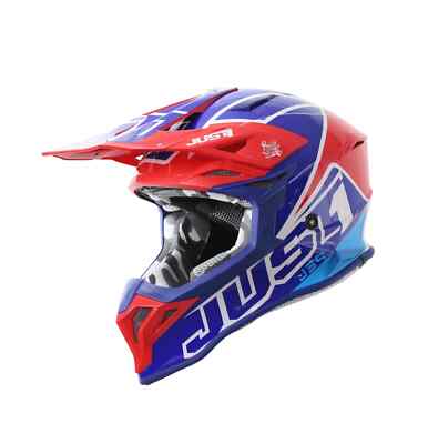 Helm Cross Enduro Integral JUST1 J39 Thruster Blau-Weiß-Rot Gloss GRÖSSE XS