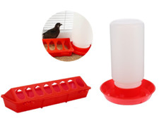 Brooder Trough Feeder 30cm & 1 litre Drinker Chick Anti Scratch Poultry Chicken