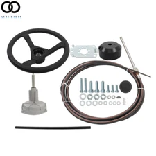 16 Feet Boat Rotary Steering System Outboard Kit With 12.4" Wheel SS13716 Marine