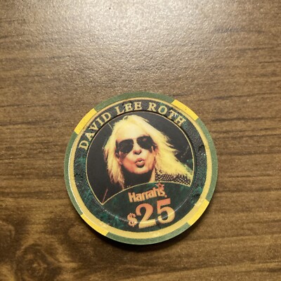 $25 harrah's david lee roth poker lake tahoe nevada  casino chip super rare