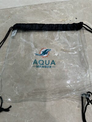 Miami Dolphins Aqua Member Clear Stadium Approved Drawstring Bag