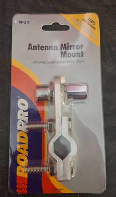 RoadPro Antenna Mirror Mount RP-317 Horizontal Double Groove Mount w/ SO239 Stud