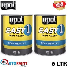2 X UPOL EASY 1 BODY FILLER DEEP FILL CAR BODY FILLER BIG SMOOTH EASY SAND 3L