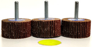 MERIT 2" ABRASIVE MOUNTED FLAPPING DISCS 120 GRIT 25,000 RPM ***LOT OF 3****