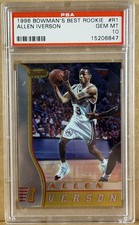 1996 Bowman's Best ALLEN IVERSON Rookie RC #R1 HOF Philadelphia 76ers PSA 10