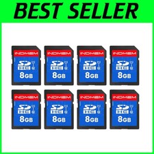 INDMEM 8GB SD Card 8 Pack - Class 10 MLC Flash Memory