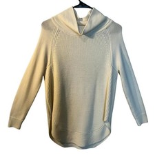 Athleta Women's XS Cream Ivory Knit Cowl Neck Sweater