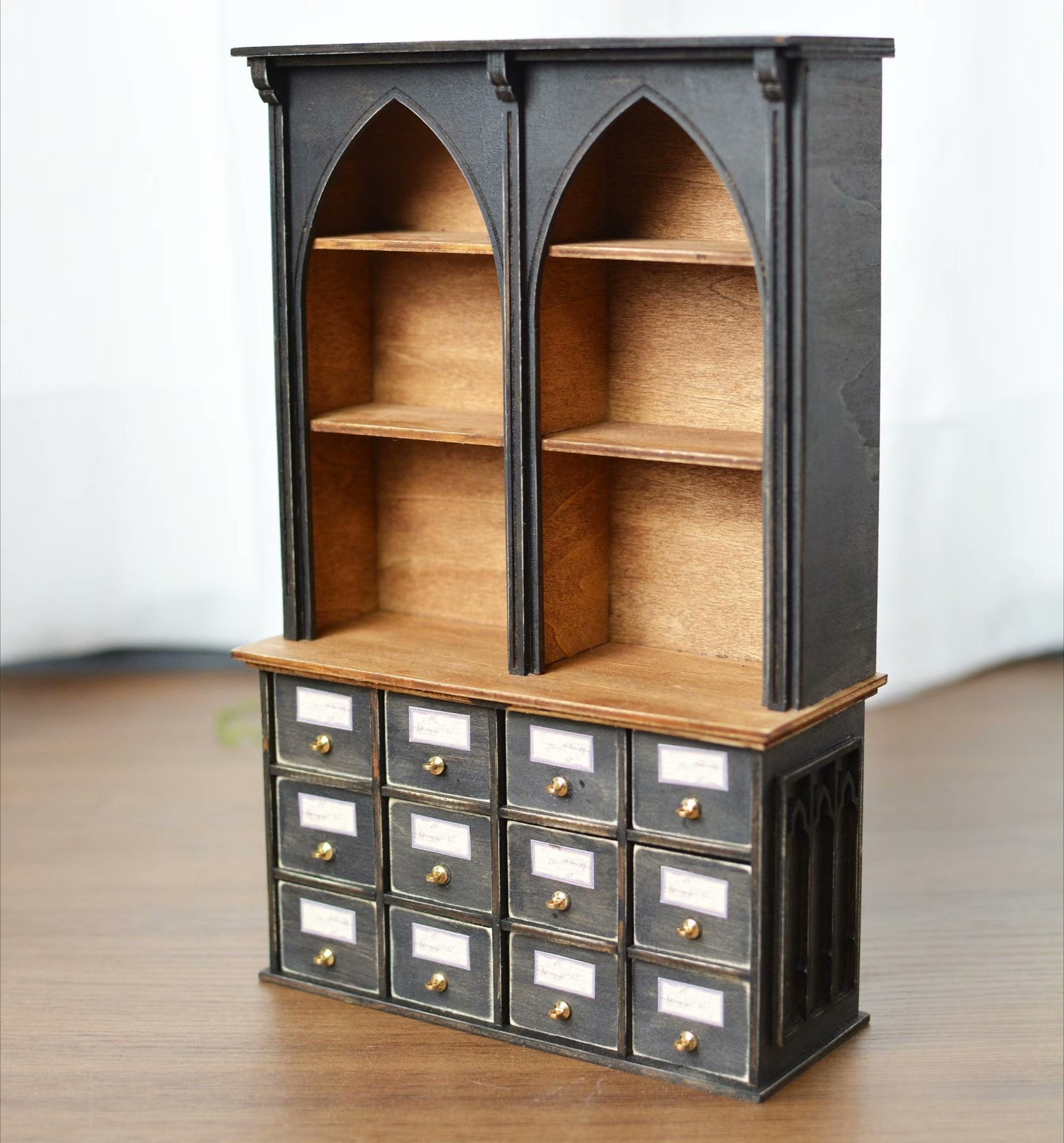 1:12 Unfinished Dollhouse Miniatures Magician Cabinet Bookcase  Furniture