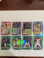 16) 2021 Bowman Chrome Green/Blue/Purple/Fuchsia/Shimmer/Base Refractor lot MINT