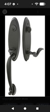 Emtek 4411TLHUS19 Marietta Keyed Entry Handleset with Turino Lever LH Flat Black