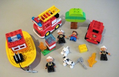 Lego Duplo Lot 10591 Fire Boat 6169 Fire Chief 10901 Fire Truck Light & Sound