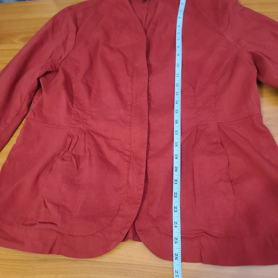 Eileen Fisher Women’s Red Open Front Lightweight Blazer Jacket Long Sleeve XL - Image 4 of 4
