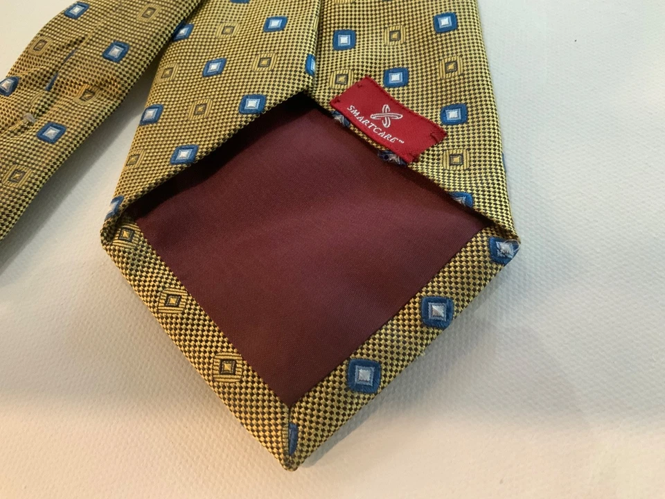Corbata de cuello Nordstrom geométrica 100 % cuidado inteligente dorada para hombre SEDA ITALIANA 3,9”x60” Foto 4 de 4