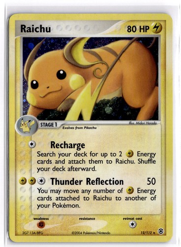 Raichu 12/112 EX FireRed & LeafGreen Holo Rare Pokemon Card - LP