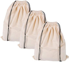 Set of 3 Cotton Breathable Dust-proof Drawstring Storage Pouch Multi-functional